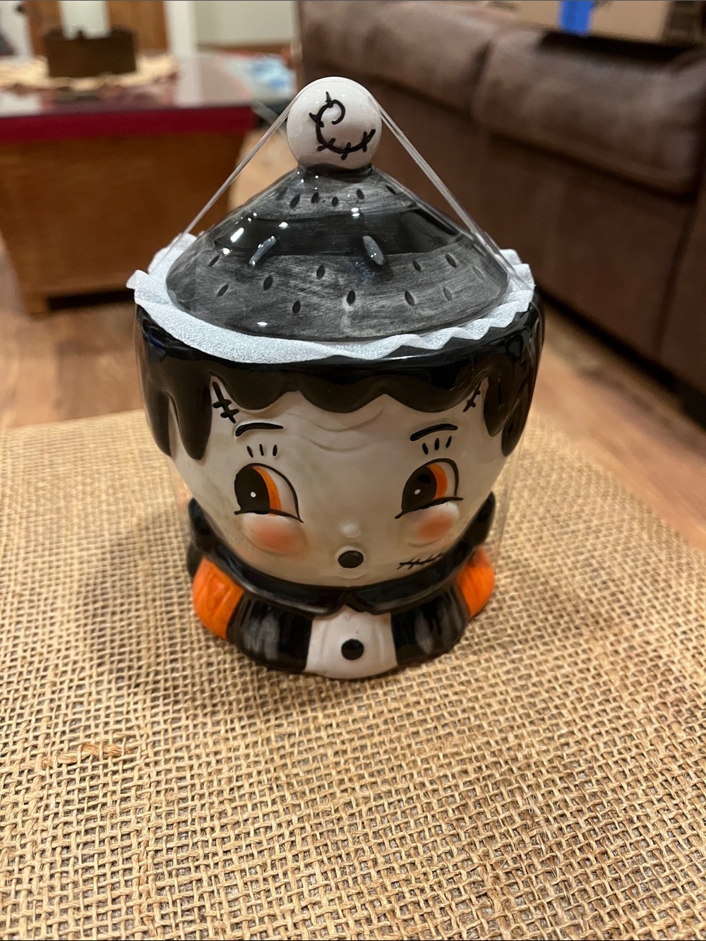 Johanna Parker Halloween Ceramic Character Candy Jar - Black, White & Orange